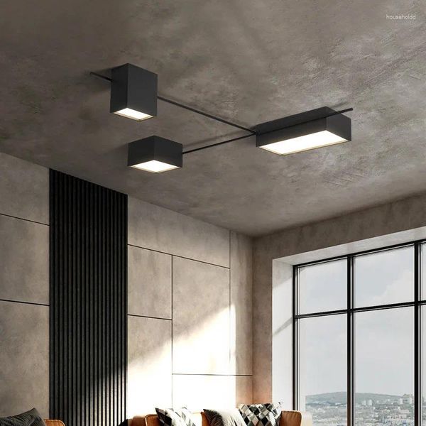 

Lights Ceiling Nordic Creative Acrylic Lamp Black White Lron Light Art Living Room Dining Simple Modern LED Bedroom Study