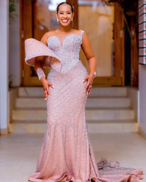 

2024 Plus Size Champagne Mermaid Prom Dress Lacefull Promdress Beaded Pearls Evening Formal Party Second Reception Birthday Engagement Gowns Dresses ZJ624, Green