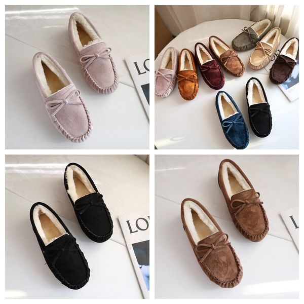 

Free Shipping Women's Fuzzy House Flat Boots Low Cozy Warm Winter Cute Durable casual Slips Loafers Indoor Outdoor pregnant mama, Mahogany