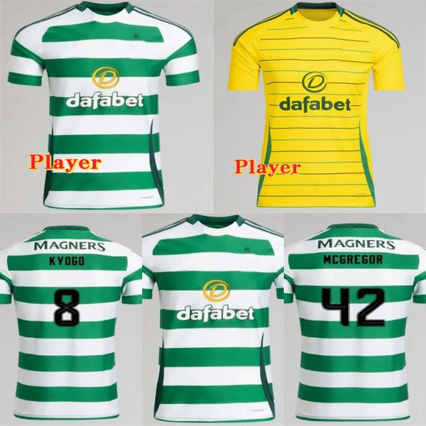 

S Celts 24 25 Home and away players m  XL XXL KYOGO Football Shirt Fc 2024 Home Away Third Soccer Jerseys CeLtIC DAIZEN REO McGREGOR, Black