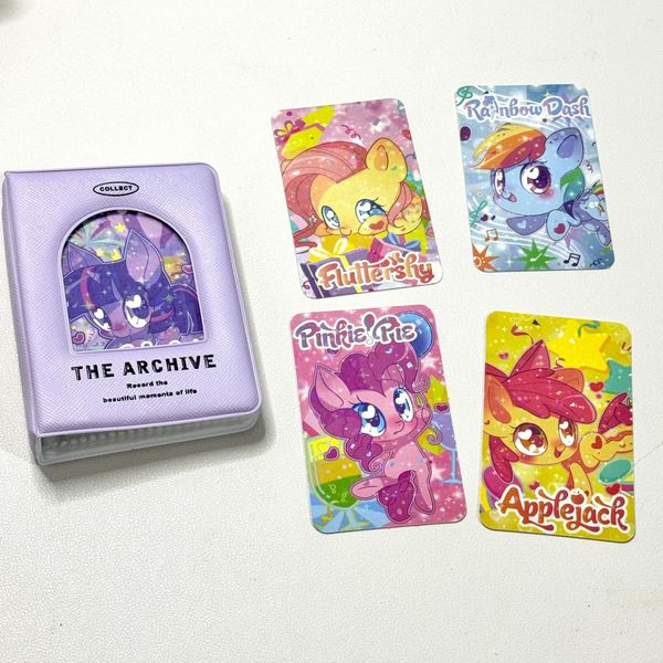 

New Pony Polly Purple card book Lovely photo album card Kpop Photocard Binder Hollow Photocard Holder Book Business Card Book Holder