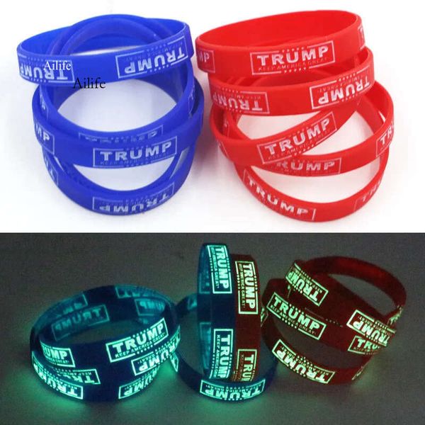 

Trump American Election Silicone Luminous Bracelet Noctilucent Band Wristband Wholesale Price Free Shipping By DHL 0801
