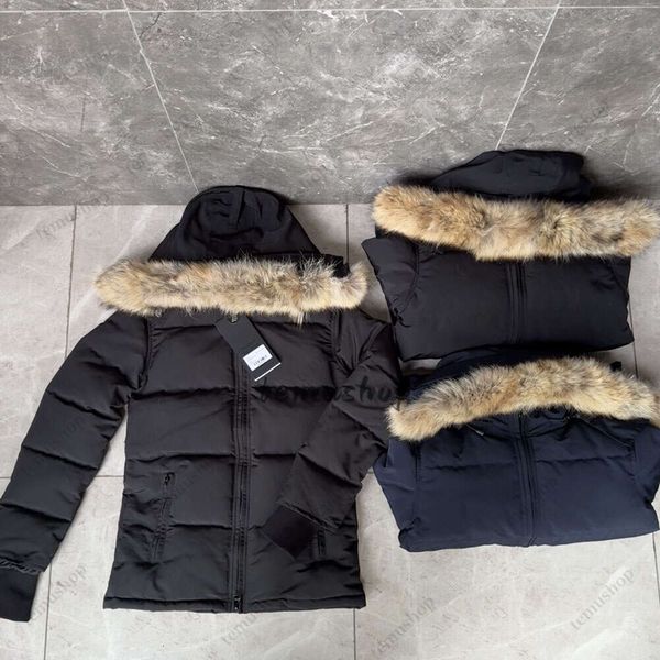 

Designer Womens Canadian Puffer Jackets Winter Parka Coat Real Wolf Fur Outdoor Wyndham Windbreaker Outerwear Removable Hooded down jacket XS-2XL, Color 4