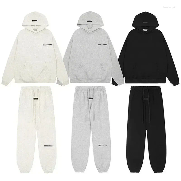 

Mens Hoodies Luxury Oversized Two Rows Flocked Letter For Men Brand Design Womens High Street Loose Hoodie Set, Light oat ash tshirts