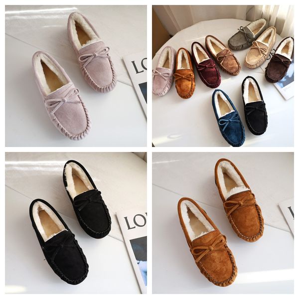 

Women's Fuzzy House Flat Boots Low Cozy Warm Winter Cute Durable casual Slips Loafers Indoor Outdoor pregnant mama autumn light pink grey, Coffee