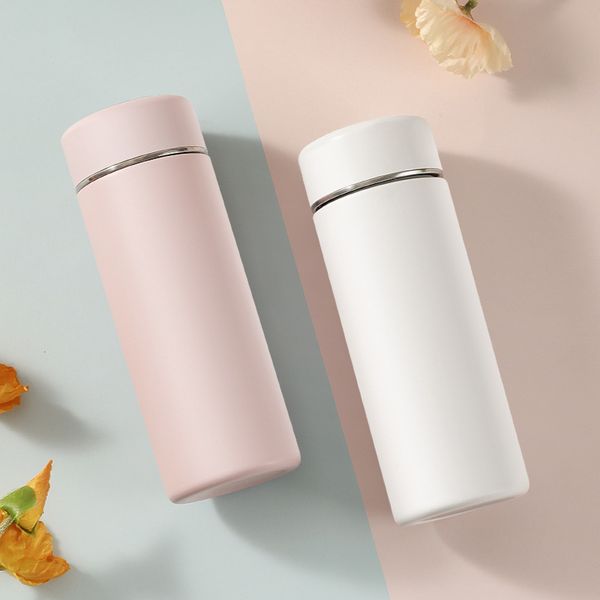 

High aesthetic insulated simple 316 stainless steel cute tea making for female students lightweight and portable high-end water cup B001, White