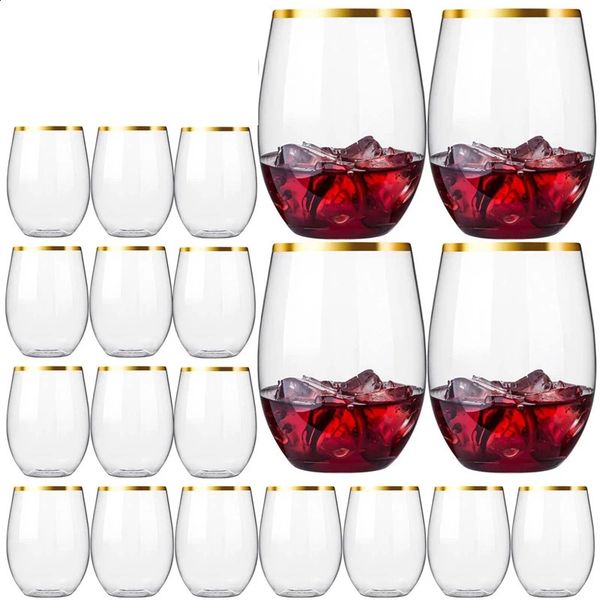 20 disposable dry wine glass plastic wine glasses whiskey cocktail glass party transparent beverage glass 240801