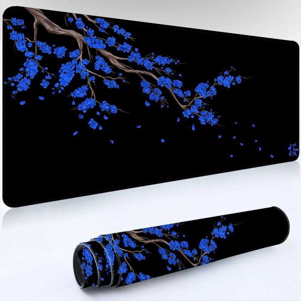 Japan Sakura Gaming Mouse Pad Black Kawaii Cherry Blossom Deskmat Mousepad Laptop Gamer Large Pc Office Accessories Mouse MatM240802