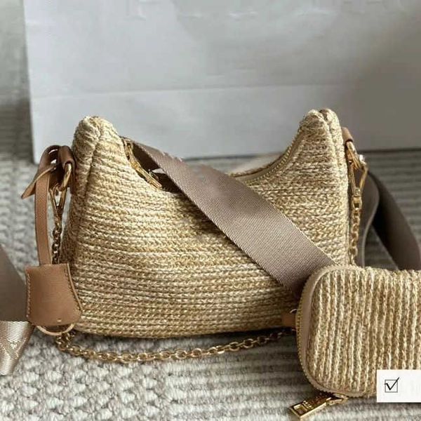 

Totes straw beach bag Nylon shoulder bags Hobos Handbags Chain Purses Designer Crossbody Baguettes Lady Small Totes., Silver