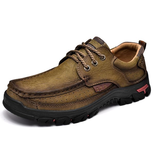 

Fashion Shoes Free shipping Slip-On Men's Women's leather casual shoes Outdoor Wear resistant sports breathable 38-51, Brown