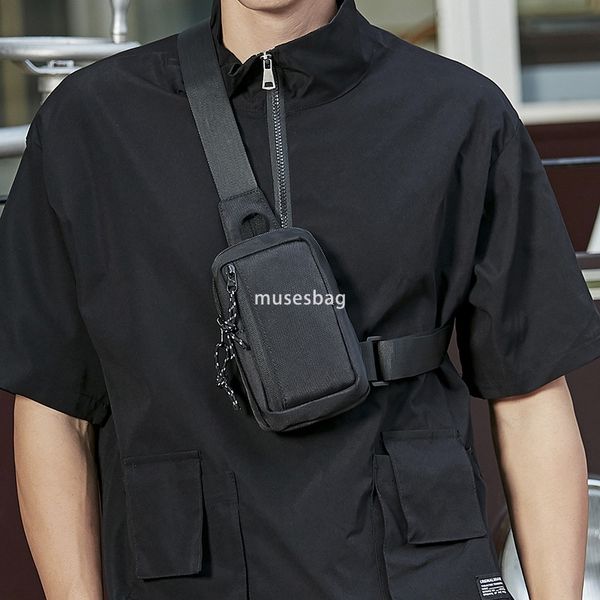 

Crossbody bag men's trendy brand Japanese street sports mini chest bag ins men's diagonal shoulder bag simple cross bag, Black