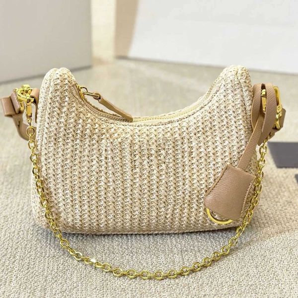 

Totes straw beach bag Nylon shoulder bags Hobos Handbags Chain Purses Designer Crossbody Baguettes Lady Small Totes., Fuchsia