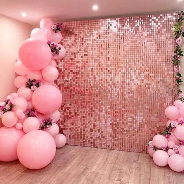 Party Balloons 1*2m Party Background Curtain Sequin for Wedding Party Baby Shower Sequin Wall Glitter Backdrop Curtain Birthday Foil Curtain