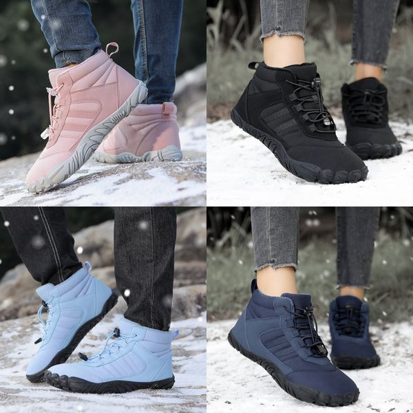 

Fashion Shoes Thick soled rubber lace up shoes Black Pink Grey High top warm Men's Women's Wear resistant sports casual shoes 35-48, Brown