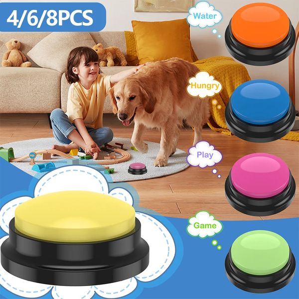 468Pcs Dog Talking Button Recordable Pet Training Buttons Clear Recording Dog Communication Colorful Button Battery Powered 240801