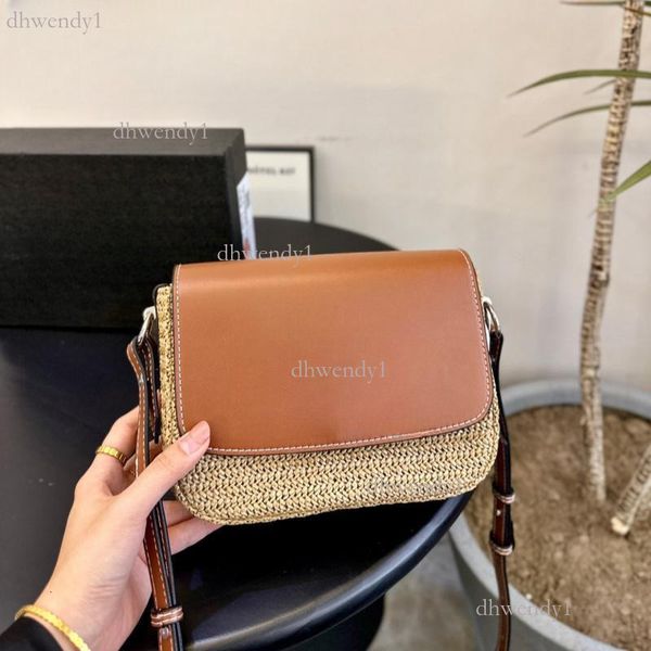 

2024 New straw bag Brand bag Luxury bag tote bag suitable for beach travel beach bag 10A high quality, Deep blue
