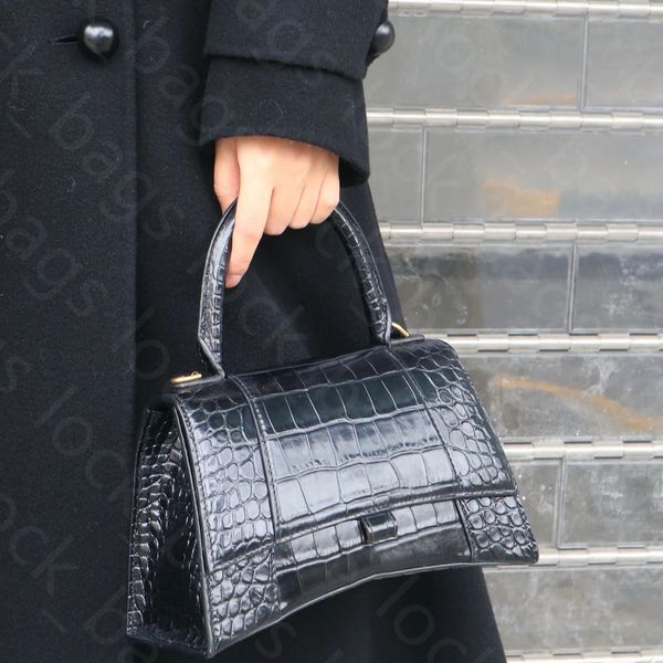 

2 sizes designer shoulder crossbody bag crocodile pattern cross body bags purses designers woman bag top handle handbags mini leather wallet designer bags for women, Cro--light pink-silver