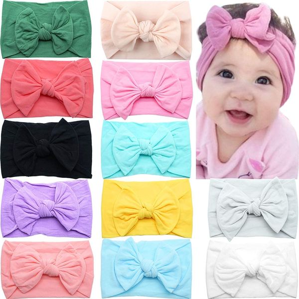 

12PCS Super Stretchy Soft Knot Headbands with Bows Head Wrap Hair Accessories For Newborn Baby Girls Infant Toddlers Kids, Multi-color