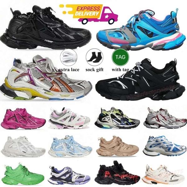 

With box designers Runner 7 Track 3.0 vintage women men casual shoes Paris Runners sneaker 7.0 Trainers black white pink blue Burgundy Deconstruction sneakers