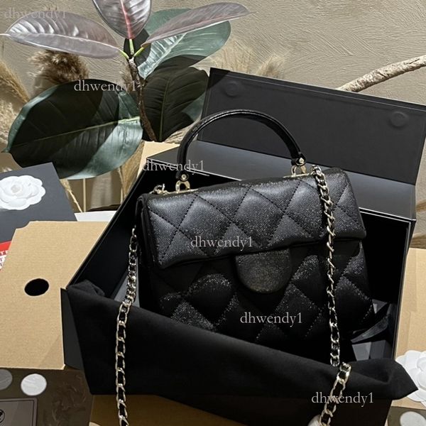 

Handle Chain Bag Comfortable Handbag Delicate Crossbody bag Simple elegant elegant commuter must-have 10A high quality, Black