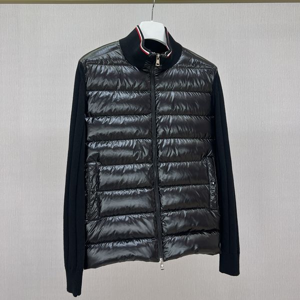 

mens puffer jacket down coat designer Men Down Hooded Cardigan Designer Wool-blend Sweater outwear warm mens windbreaker jacket tops mpn jacket, Gray