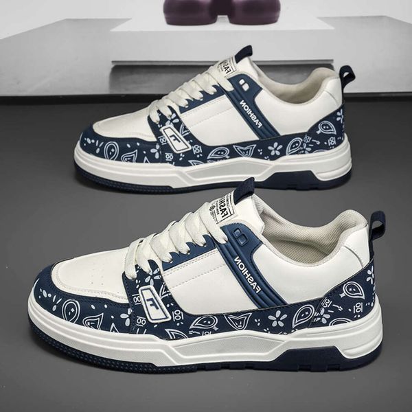 

Fashion Casual Men Shoes New Breathable Athleisure Comfortable Shoes Trendy Versatile White Shoes Blue Free shipping, Black