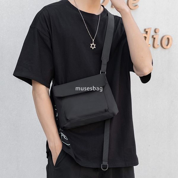 

Hipster messenger bag men's backpack Dead fly shoulder bag Harbor style hip hop crossbody bag Student street trend small schoolbag, Black