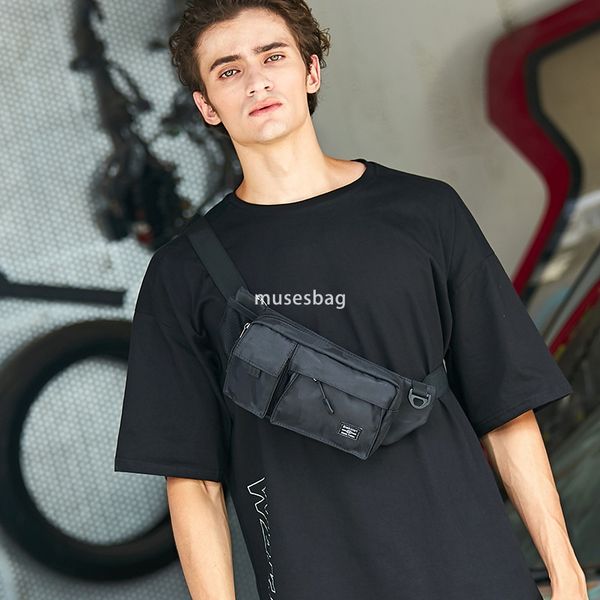 

Fashionable waist pack crossbody bag Male camo chest bag casual single shoulder bag outdoor sports bag Dead fly bag mobile phone bag crossbody bag, Black