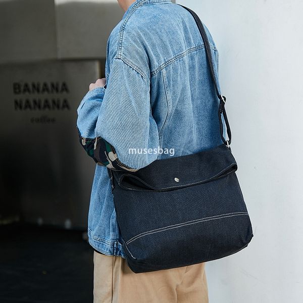 

Crossbody bag Fashion shoulder bag Canvas messenger bag Men's Japanese men's crossbody bag Casual bag men bags, Black