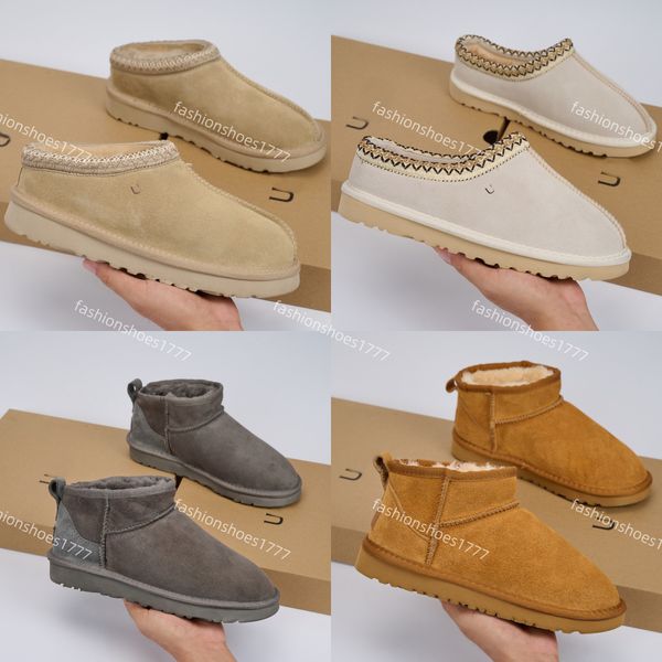 

luxury shoes designer booties mens Women Boots platform Chestnut Fur Black sheepskin Mules boot Shoes Suede Upper Comfort Fall Winter Ankle Booties Australia pj1, Color 5
