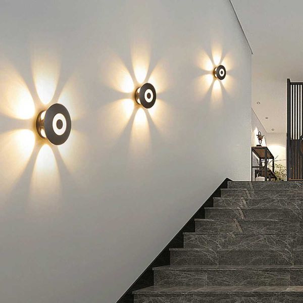 Modern waterproof wall lamp white 6000K warm white 3000K outdoor garden LED circular courtyard outdoor doorway light X241025