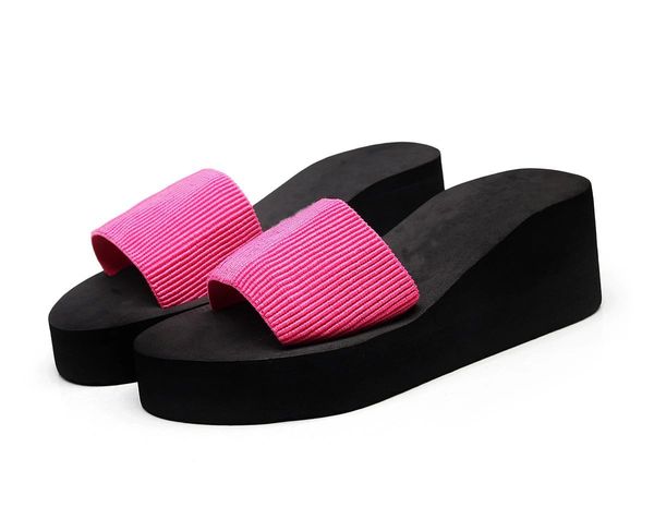 

2024 NEW Fashion Women's Summer rubber Black green pink Hoof Heels Slippers flip flops Indoor non slip bathroom slippers Beach sandals Size 36-41, Lightgreen