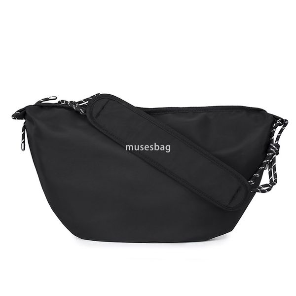 

Men's bag new single shoulder crossbody bag nylon sports large capacity travel crossshoulder backpack men's and women's shoulder bag, Black