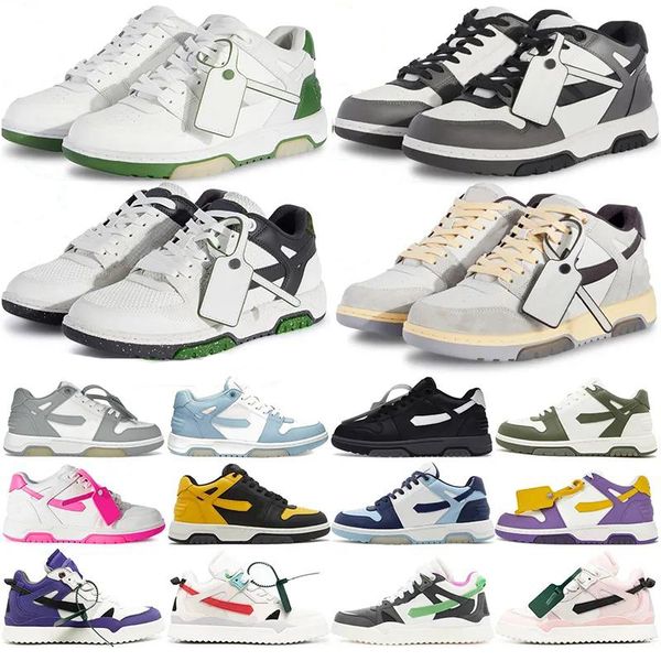 

Designer Shoes Men Women Out of Office Sneakers Low top Black White Pink Leather Light Blue Patent Trainers Runners Sneaker, Orange