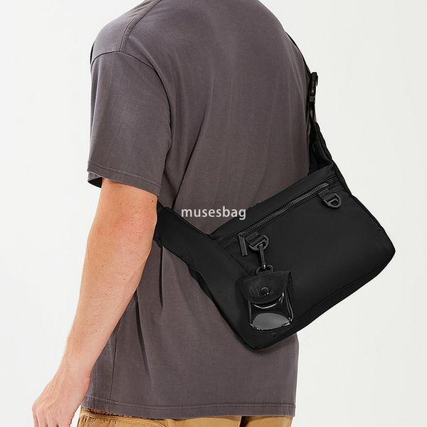 

New Japanese single shoulder crossbody bag male fashion brand student sports backpack commuter bag casual messenger bag female ins tide, Black
