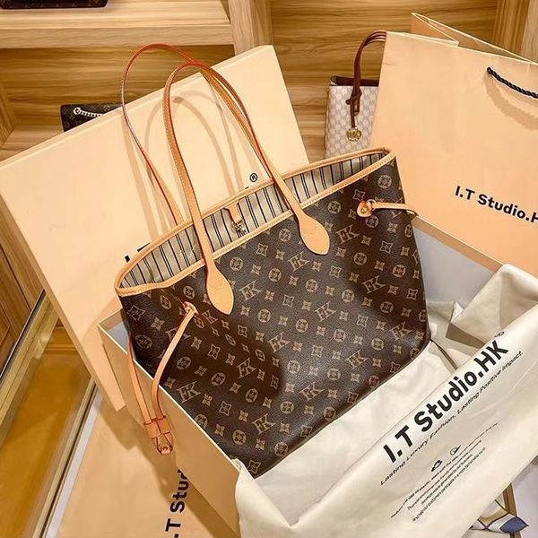 

Luxury Tote Bag Designer Bag Classic Handbag Fashion Designer Wallet Shoulder Bag Woman Leather Shopping Purse Flower Brown White Black Lattice With Pouch MM 32cm A3, #2 20cm