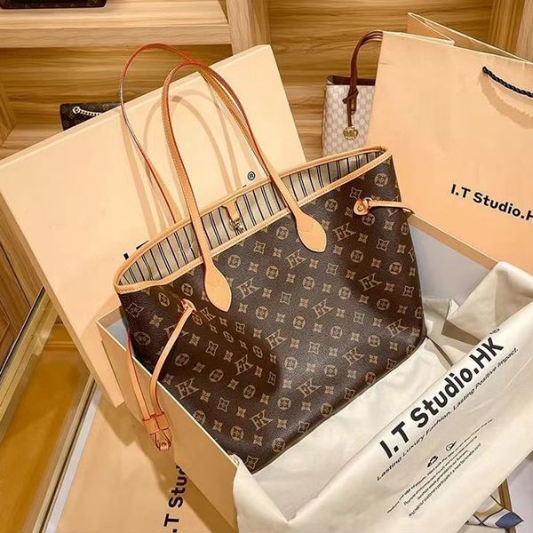 

Luxury Tote Bag Designer Bag Classic Handbag Fashion Designer Wallet Shoulder Bag Woman Leather Shopping Purse Flower Brown White Black Lattice With Pouch MM 32cm A2, #7 20cm