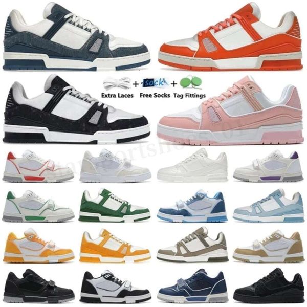 

shoes Designer Men women Sneaker Trainer Low Calfskin Leather White Green Red Blue Overlays Platform Outdoor Casual Shoes