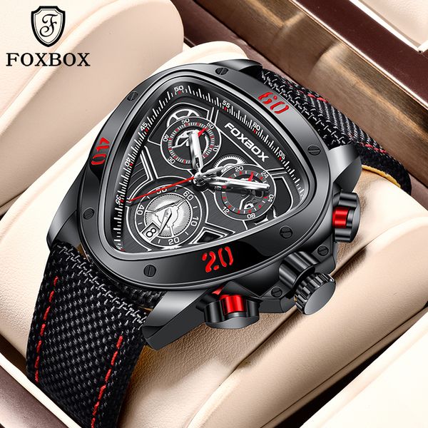 

LIGE Men's Quartz Watch Personalized Triangle case Quality Braided strap Multi-function waterproof watch Men's Sports Clock Life waterproof watch, Silver