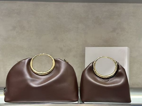 

ring handbag luxury counter genuine leather women's bag fashionable lambskin fabric magnetic closure exquisite women's bag fixed round handle full of personality, 4bag