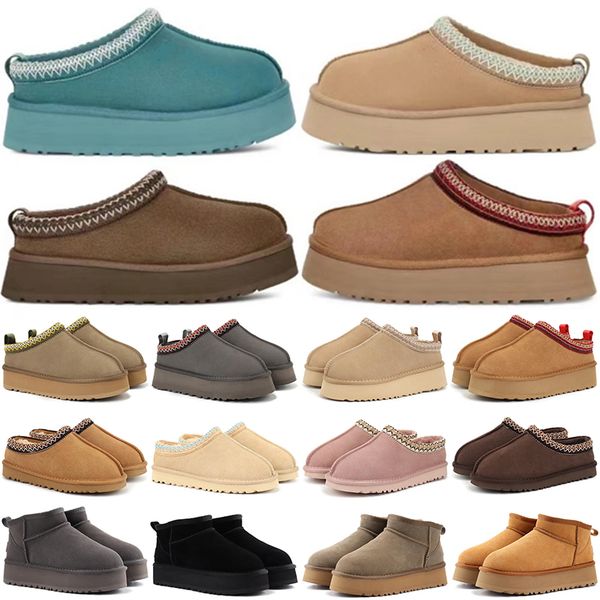 

designer slippers men women snow sandals winter warm boots fur slipper ankle short bow khaki black pink booties womens sandales sandalias fashion boot outdoor shoes, Multi