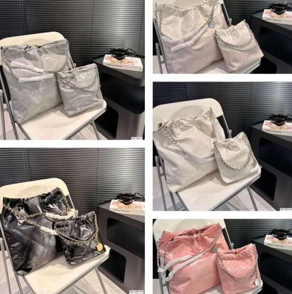 

Mirror Quality Designers Mini Bucket Bags 22 Handbag Shopping Calfskin Quilted Tote Black Purse Womens Shoulder Sier Chain Bag Underarm Bag 628, Color6