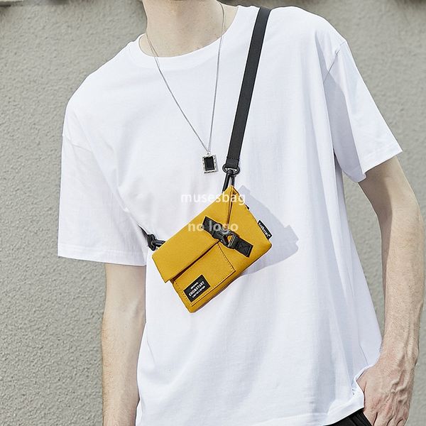 

Men's crossbody bag fashion brand mini bag lightweight mobile phone bag female Japanese single bag casual diagonal small backpack boys, Black