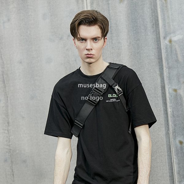 

Hipster messenger bag men's backpack Dead fly bag Harbor style hip hop crossbody bag Student street trend small schoolbag, Black
