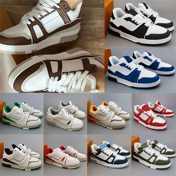 

Men Designer Women Sneaker Casual Shoes Low Calfskin Leather Abloh Pink White Green Red Blue Overlays Platform Outdoor Trainer Sneakers Eur 36-45