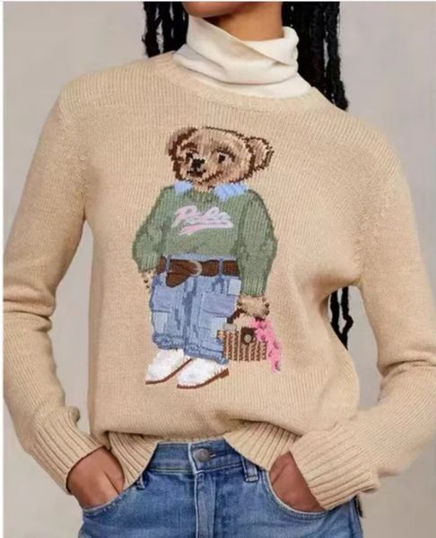 

Women's designer sweaters 2024 Sweater Winter Soft Basic Women Pullover Cotton Bear Pulls Fashion Knitted Jumper Top Sueters De Mujer, Ivory