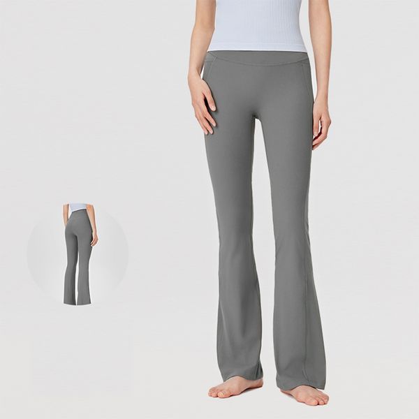 

Skin series yoga tight micro flared pants for women's sports tight pants, beautiful buttocks, sweat absorbing, quick drying high waisted pants Pocket style, Black