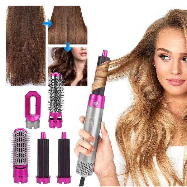 

5-in-1 Multi Styler: Curg Iron, Straightener, Brush, Hair Dryer, White