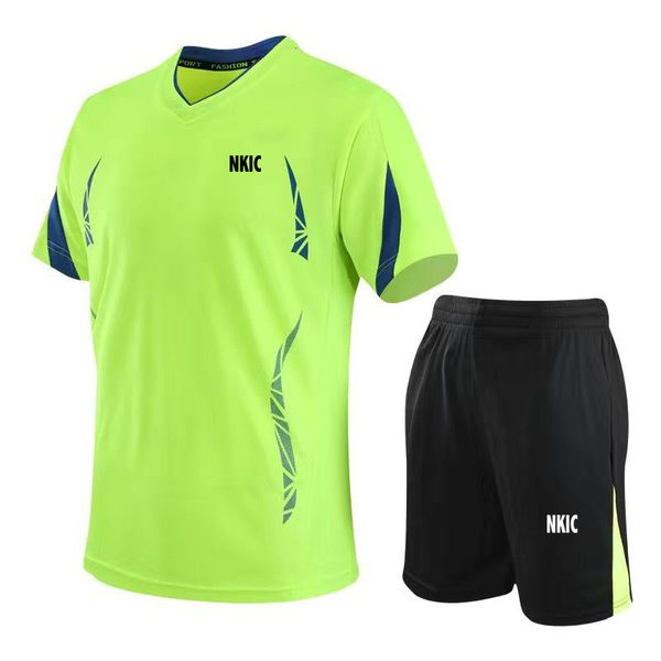 

Men's Set Gym Outfit Summer Shorts Brand tracksuit men Short Sleeve Printed T-shirt Top Workout Quick Drying sweatshirts men clothing Plus Size 5XL, Green 1