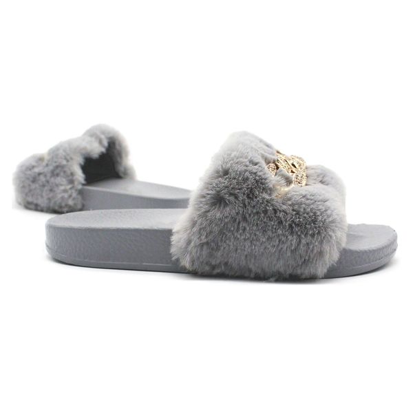 

Fashion Women's Summer rubber flat bottom Necklace decoration Slippers White Grey Black Indoor Comfortable Thick Plush Size 35-41, Red